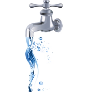 Water tap. Faucet. All elements and textures are individual objects. Vector illustration scale to any size.